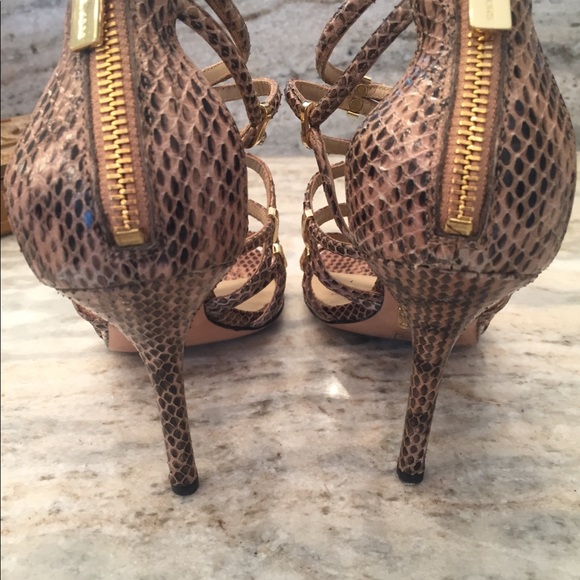 Michael Kors Leather Embossed Snakeskin Heels - Picture 9 of 10